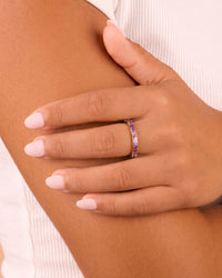 Sterling Silver Amethyst CZ Ethel Ring