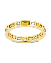 Sterling Silver Canary CZ Ethel Ring