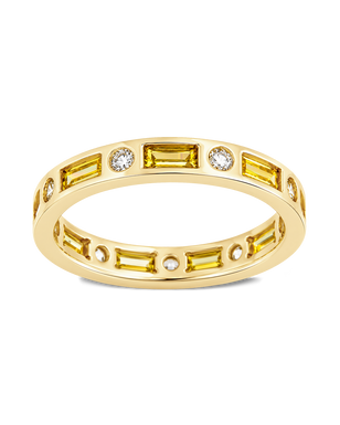 Sterling Silver Canary CZ Ethel Ring