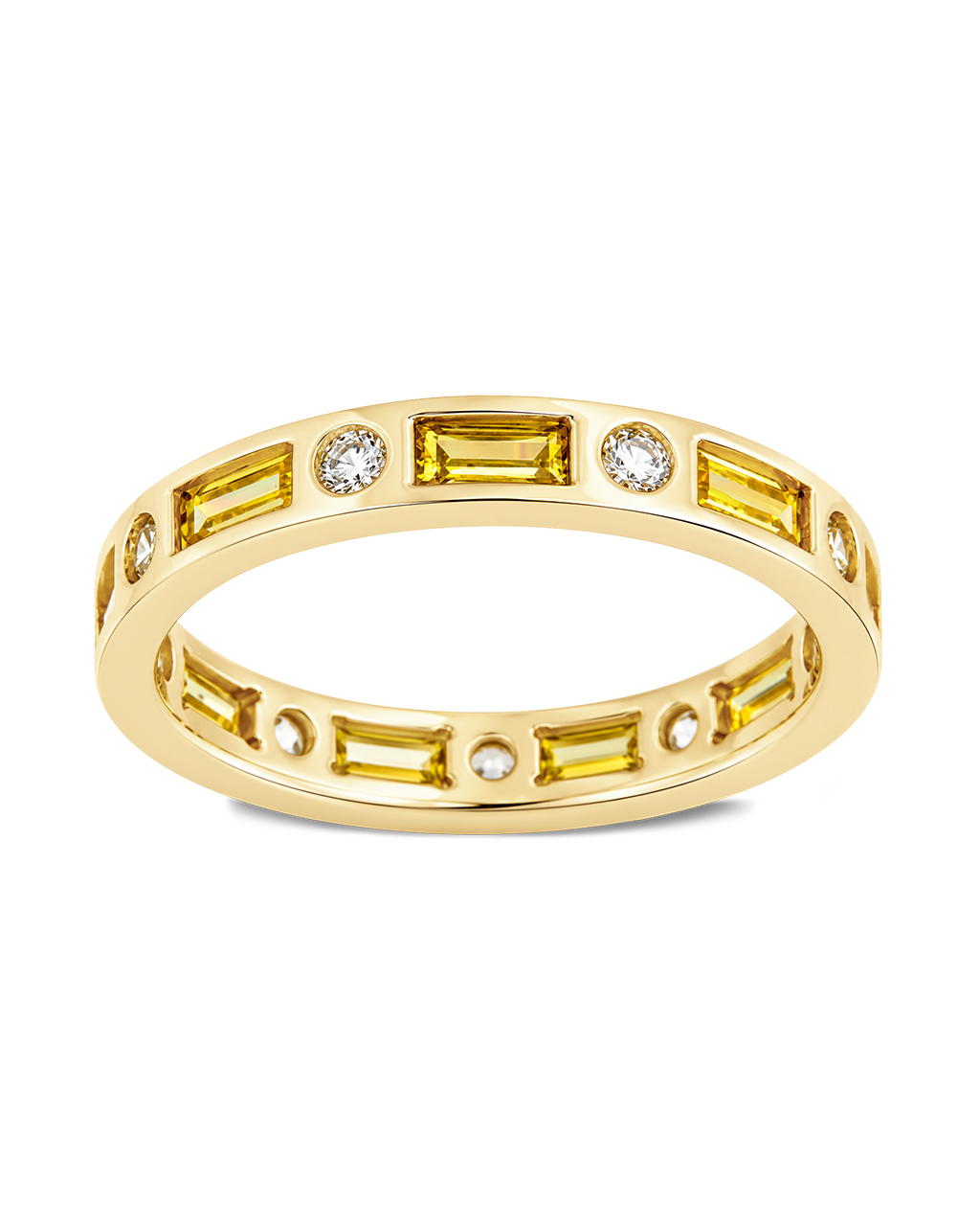 Sterling Silver Canary CZ Ethel Ring