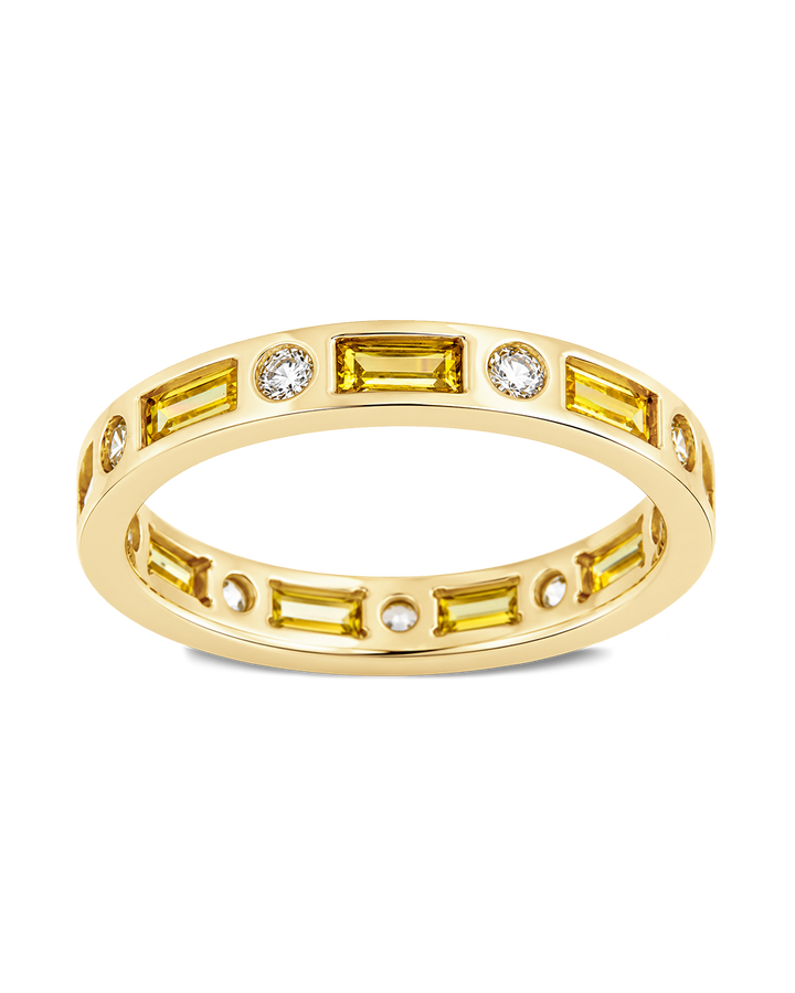 Sterling Silver Canary CZ Ethel Ring