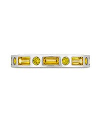 Sterling Silver Canary CZ Ethel Ring
