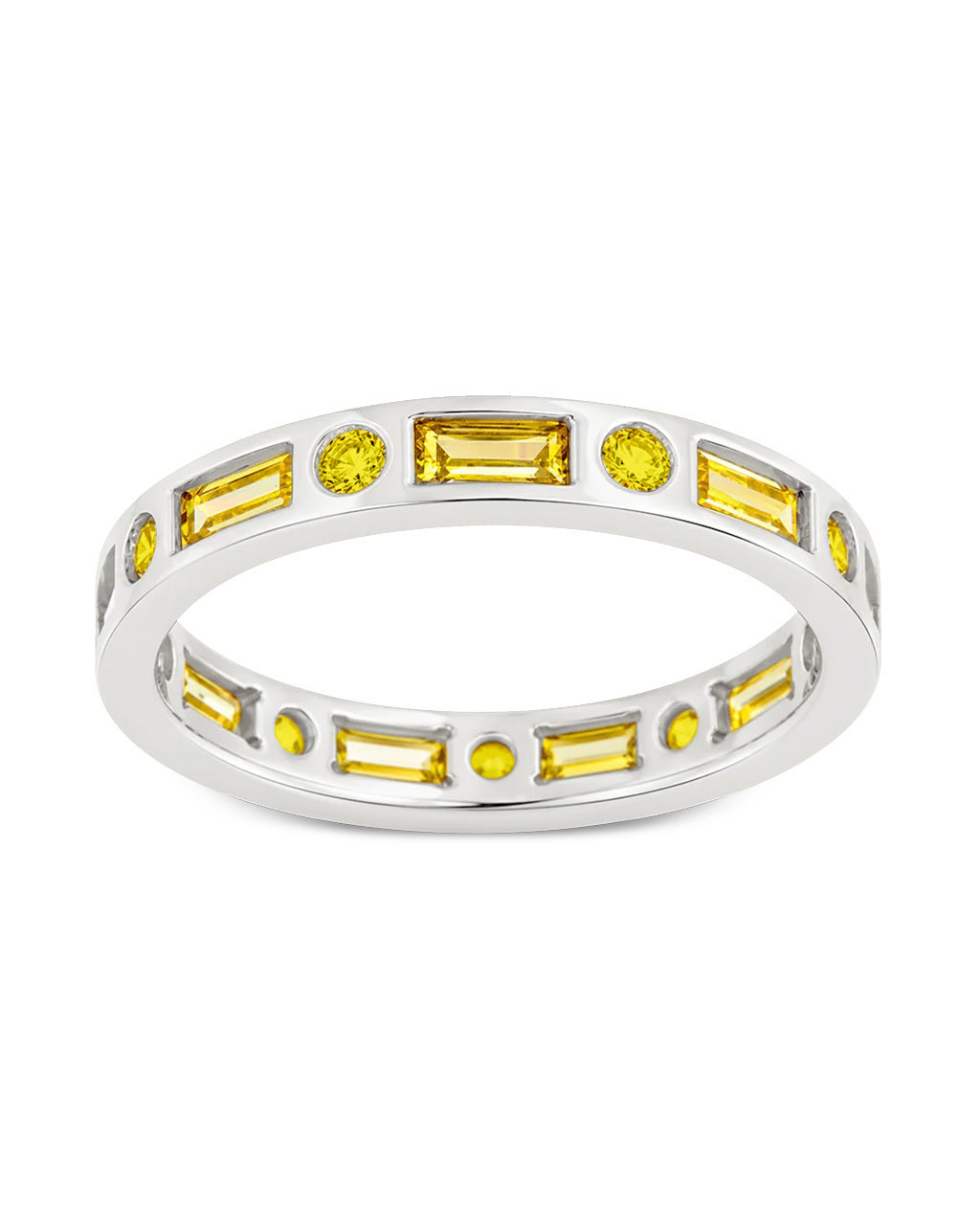 Sterling Silver Canary CZ Ethel Ring