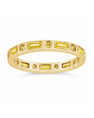 Sterling Silver Canary CZ Ethel Ring