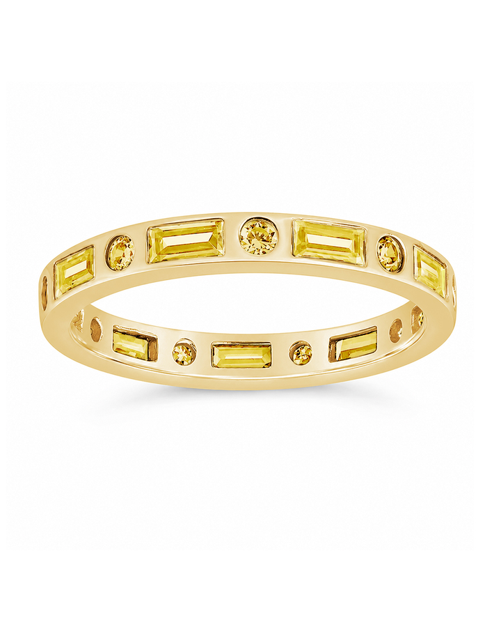 Sterling Silver Canary CZ Ethel Ring