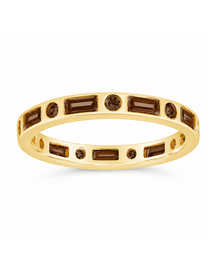 Sterling Silver Chocolate CZ Ethel Ring