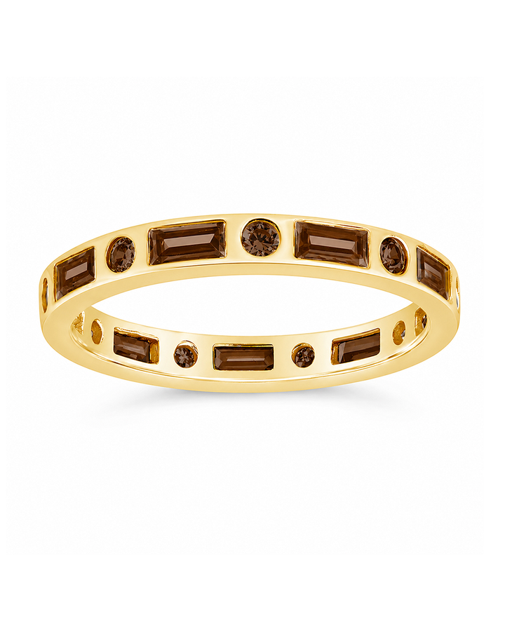 Sterling Silver Chocolate CZ Ethel Ring