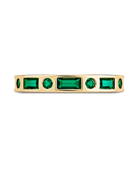 Sterling Silver Emerald CZ Ethel Ring