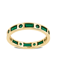 Sterling Silver Emerald CZ Ethel Ring