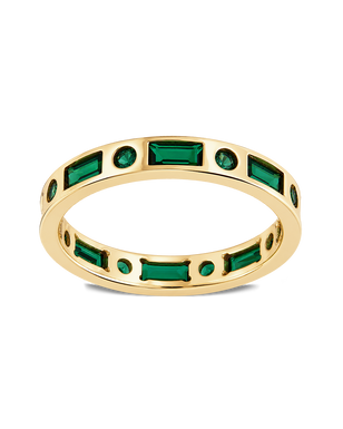 Sterling Silver Emerald CZ Ethel Ring
