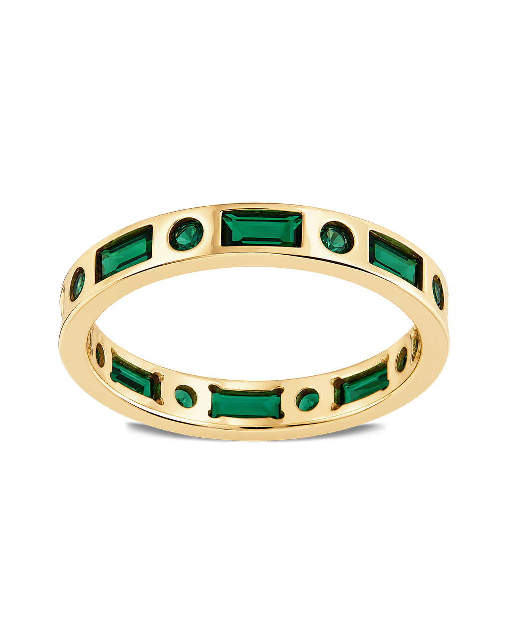 Sterling Silver Emerald CZ Ethel Ring