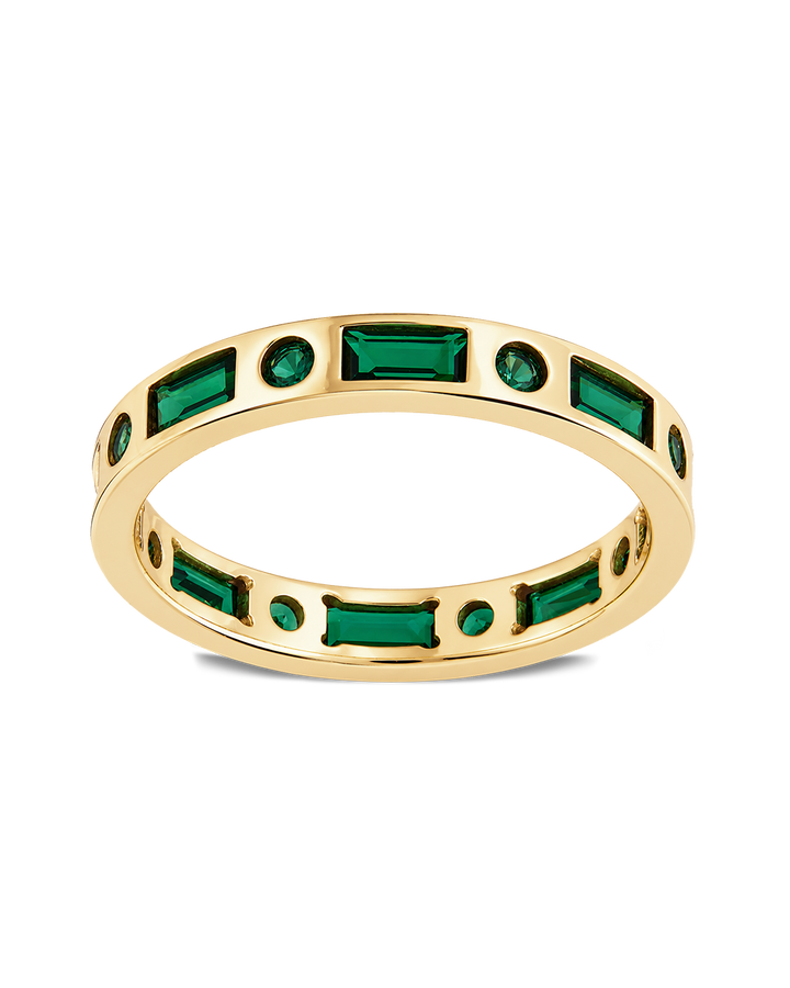 Sterling Silver Emerald CZ Ethel Ring