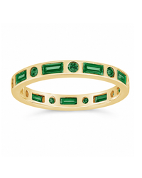 Sterling Silver Emerald CZ Ethel Ring