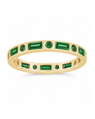 Sterling Silver Emerald CZ Ethel Ring