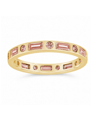 Sterling Silver Light Pink CZ Ethel Ring
