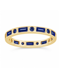 Sterling Silver Sapphire CZ Ethel Ring