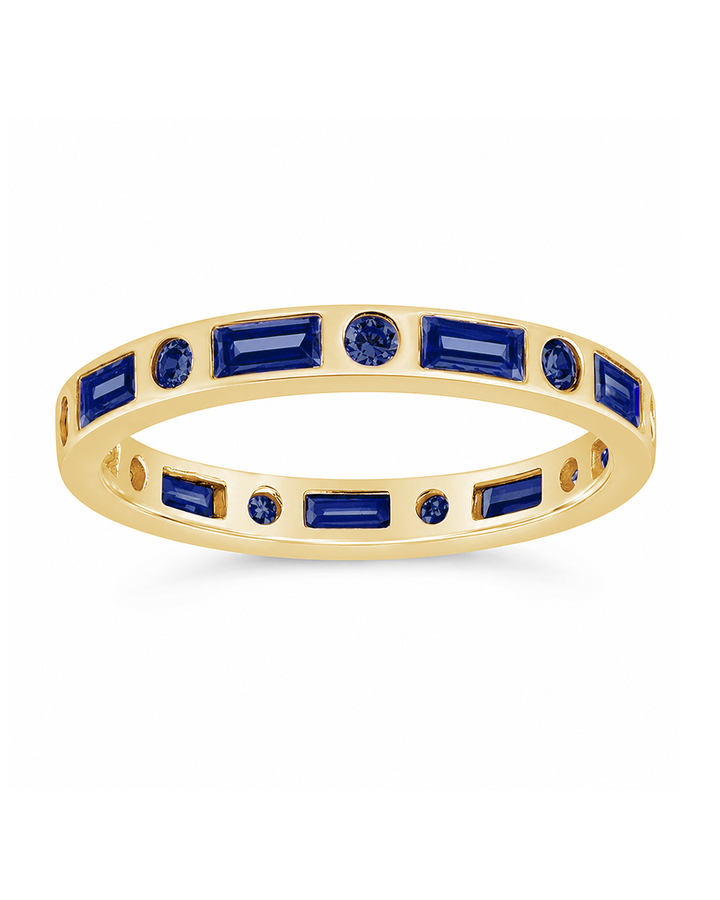 Sterling Silver Sapphire CZ Ethel Ring