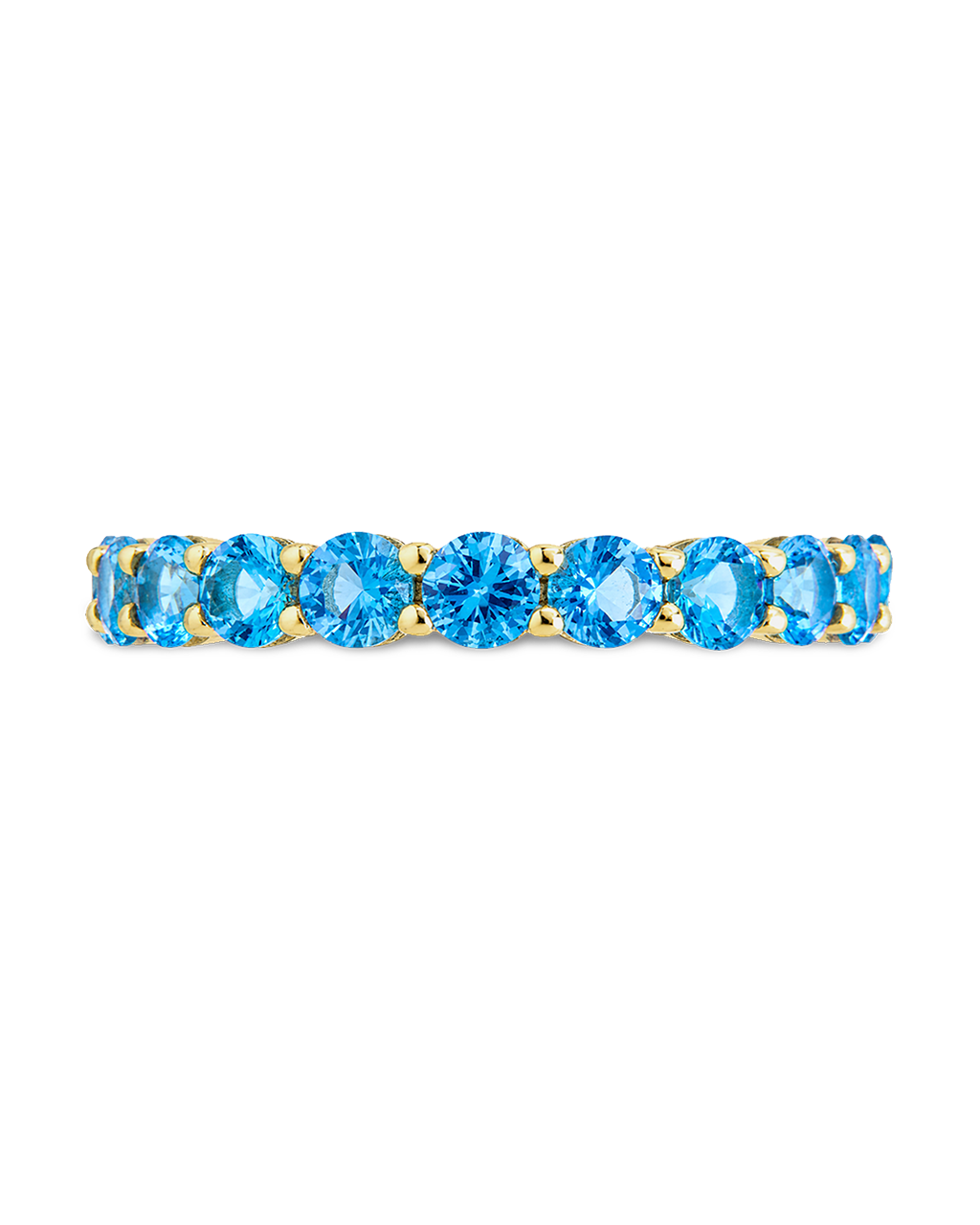 Sterling Silver Gracie Aquamarine CZ Eternity Ring