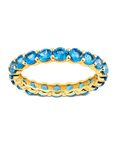 Sterling Silver Gracie Aquamarine CZ Eternity Ring