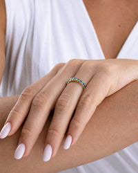 Sterling Silver Gracie Aquamarine CZ Eternity Ring