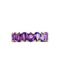 Sterling Silver Janis Amethyst CZ Eternity Band Ring