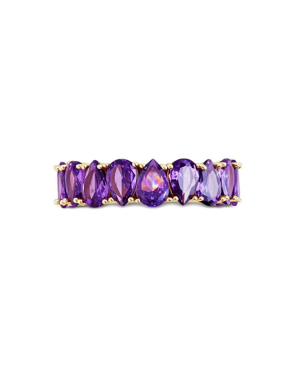 Sterling Silver Janis Amethyst CZ Eternity Band Ring