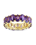 Sterling Silver Janis Amethyst CZ Eternity Band Ring