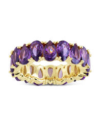 Sterling Silver Janis Amethyst CZ Eternity Band Ring