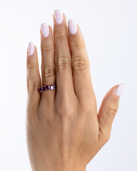 Sterling Silver Janis Amethyst CZ Eternity Band Ring