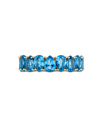 Sterling Silver Janis Aquamarine CZ Eternity Band Ring