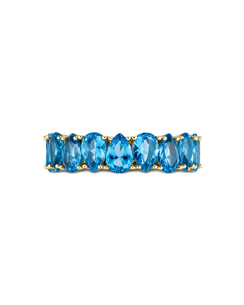 Sterling Silver Janis Aquamarine CZ Eternity Band Ring