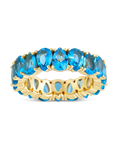 Sterling Silver Janis Aquamarine CZ Eternity Band Ring