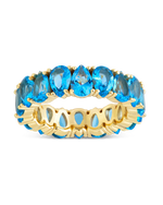 Sterling Silver Janis Aquamarine CZ Eternity Band Ring