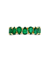 Sterling Silver Janis Emerald CZ Eternity Band Ring