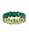 Sterling Silver Janis Emerald CZ Eternity Band Ring