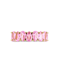 Sterling Silver Janis Light Pink CZ Eternity Band Ring