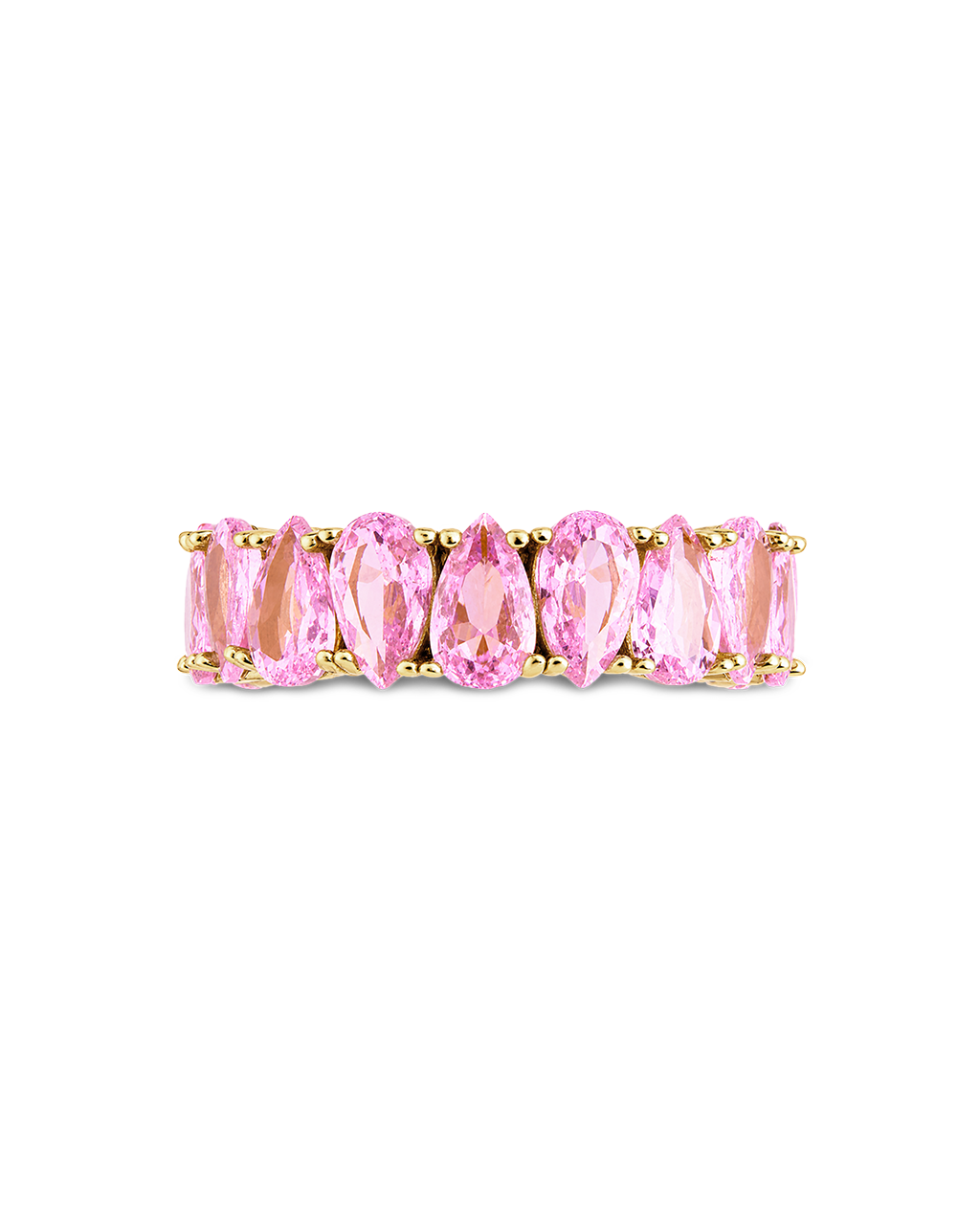 Sterling Silver Janis Light Pink CZ Eternity Band Ring