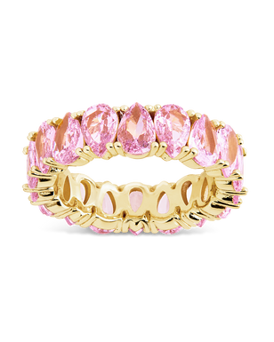 Sterling Silver Janis Light Pink CZ Eternity Band Ring