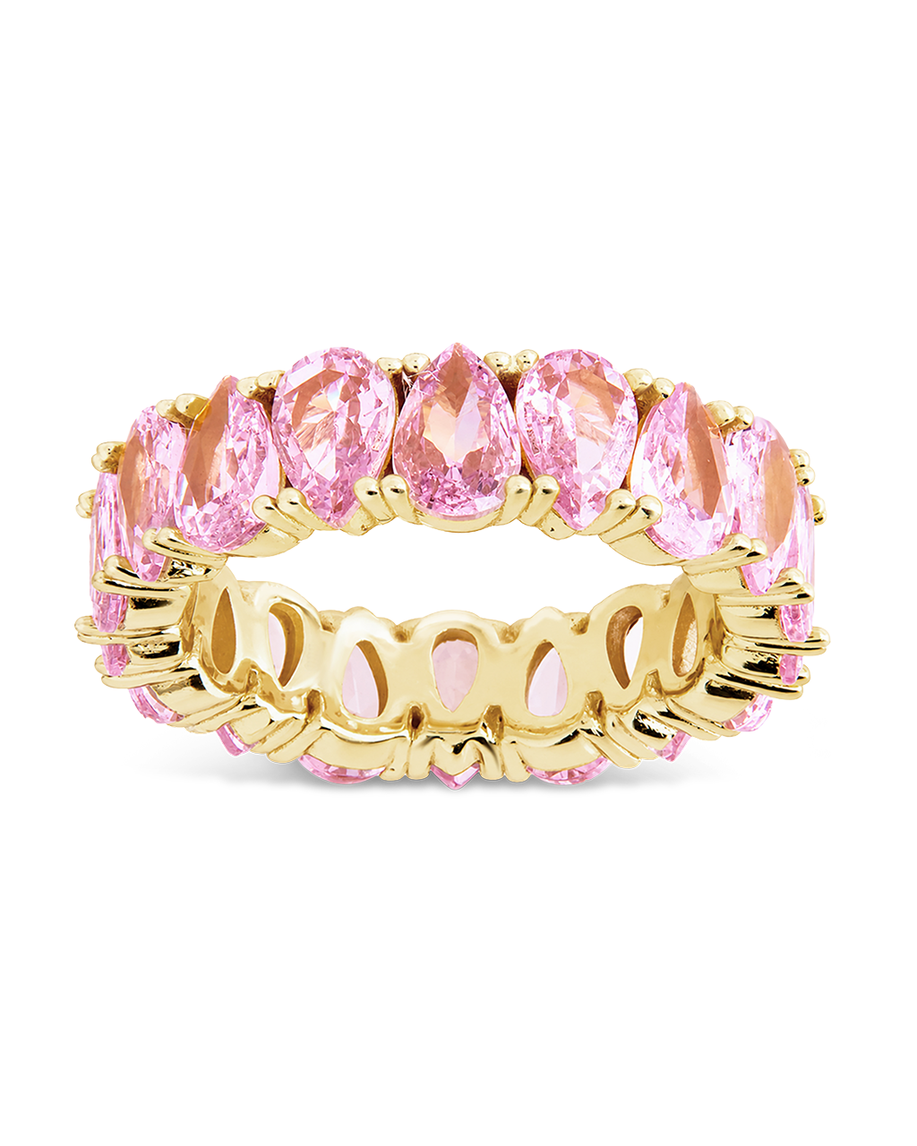 Sterling Silver Janis Light Pink CZ Eternity Band Ring