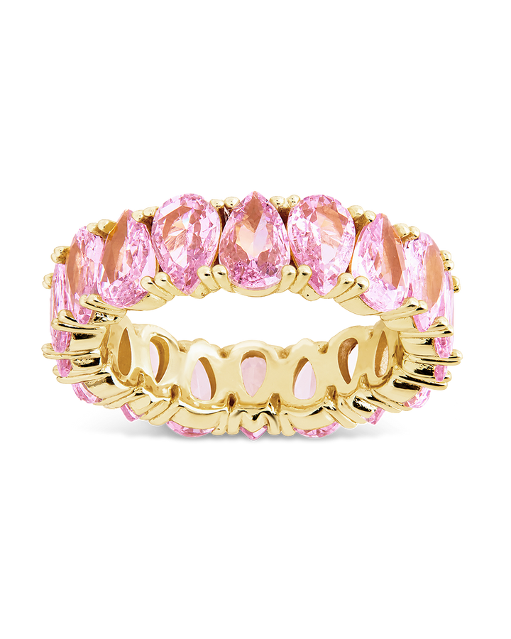 Sterling Silver Janis Light Pink CZ Eternity Band Ring
