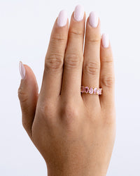 Sterling Silver Janis Light Pink CZ Eternity Band Ring