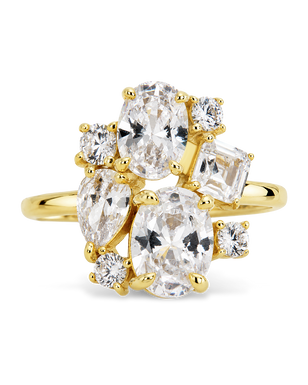 Sterling Silver Oval Cluster Statement Ring