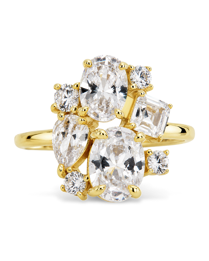 Sterling Silver Oval Cluster Statement Ring