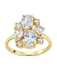 Sterling Silver Oval Cluster Statement Ring
