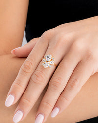 Sterling Silver Oval Cluster Statement Ring