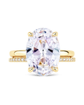 Sterling Silver Oval Cut CZ Stacking Ring Set