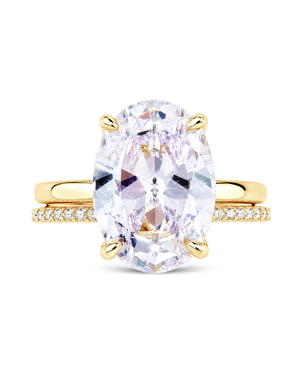 Sterling Silver Oval Cut CZ Stacking Ring Set