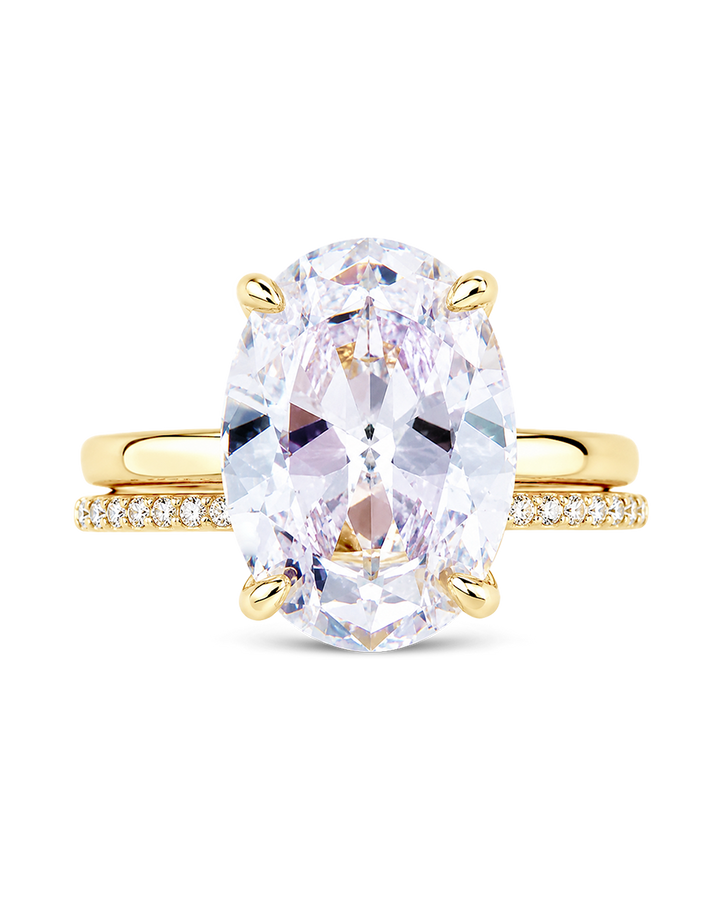 Sterling Silver Oval Cut CZ Stacking Ring Set