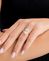 Sterling Silver Oval Cut CZ Stacking Ring Set