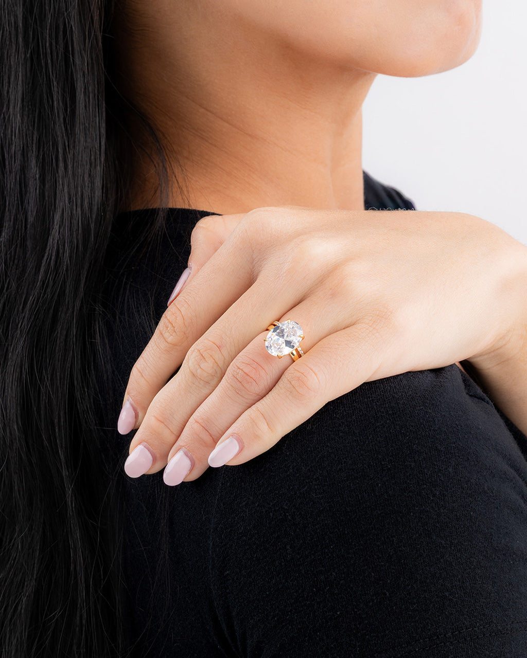Sterling Silver Oval Cut CZ Stacking Ring Set